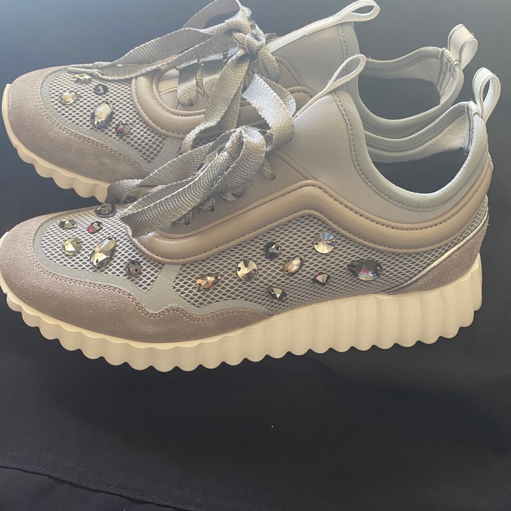 Salvatore Ferragamo silver sneakers